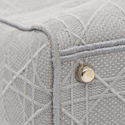 Pre Owned Dior Grey Medium Cannage Lady D-Lite