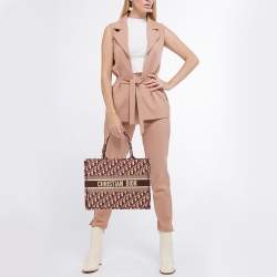 Dior Burgundy Oblique Canvas Small Book Tote 