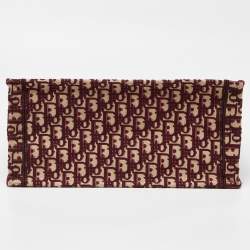 Dior Burgundy Oblique Canvas Small Book Tote 
