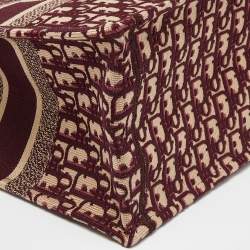 Dior Burgundy Oblique Canvas Small Book Tote 