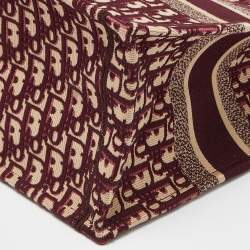 Dior Burgundy Oblique Canvas Small Book Tote 