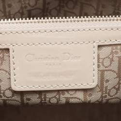 Pre Owned Dior Grey Cannage Patent Leather Extra Large Lady Dior Tote