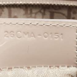 Pre Owned Dior Grey Cannage Patent Leather Extra Large Lady Dior Tote