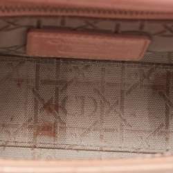 Pre Owned Dior Pink Cannage Patent Leather Mini Lady Dior Tote