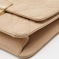 Pre Owned Dior Beige Cannage Leather Miss Dior Promenade Chain Bag