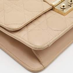 Pre Owned Dior Beige Cannage Leather Miss Dior Promenade Chain Bag