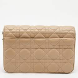 Pre Owned Dior Beige Cannage Leather Miss Dior Promenade Chain Bag