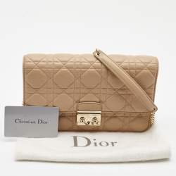 Pre Owned Dior Beige Cannage Leather Miss Dior Promenade Chain Bag