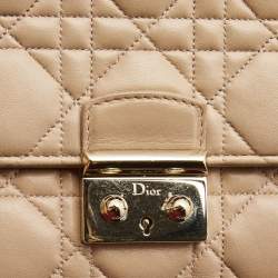 Pre Owned Dior Beige Cannage Leather Miss Dior Promenade Chain Bag