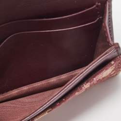 Dior Burgundy Oblique Canvas and Leather Saddle Card Holder