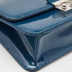 Pre Owned Dior Blue Patent Leather Miss Dior Promenade Chain Pouch