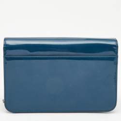 Pre Owned Dior Blue Patent Leather Miss Dior Promenade Chain Pouch