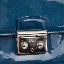 Pre Owned Dior Blue Patent Leather Miss Dior Promenade Chain Pouch
