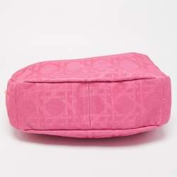 Pre Owned Dior Pink Cannage Canvas Lady Dior Hobo
