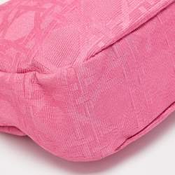 Pre Owned Dior Pink Cannage Canvas Lady Dior Hobo