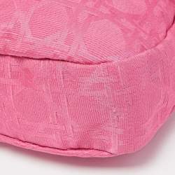Pre Owned Dior Pink Cannage Canvas Lady Dior Hobo