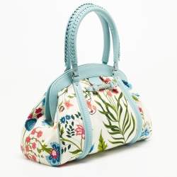 Dior Multicolor Floral Fabric and Leather My Dior Frame Satchel