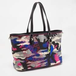 Pre Owned Dior Multicolor Camouflage Coated Canvas and Leather Anselm Reyle Tote 