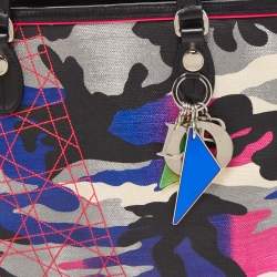 Pre Owned Dior Multicolor Camouflage Coated Canvas and Leather Anselm Reyle Tote 