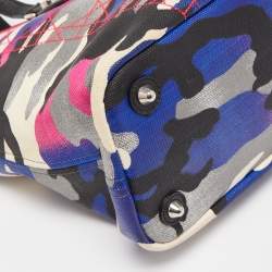 Pre Owned Dior Multicolor Camouflage Coated Canvas and Leather Anselm Reyle Tote 