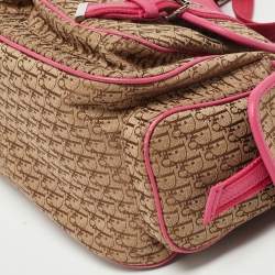 Pre Owned Dior Beige/Pink Oblique Canvas and Leather Street Chic Tote
