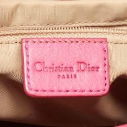 Pre Owned Dior Beige/Pink Oblique Canvas and Leather Street Chic Tote