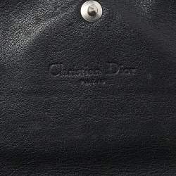 Pre Owned Dior Black Leather Flap Continental Wallet