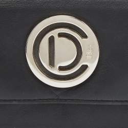 Pre Owned Dior Black Leather Flap Continental Wallet