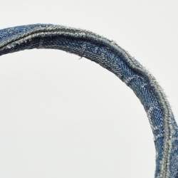 Pre Owned Dior Blue Oblique Denim Large Book Tote