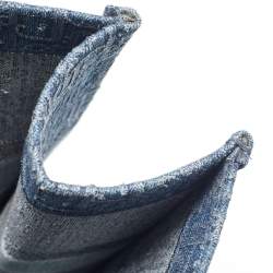 Pre Owned Dior Blue Oblique Denim Large Book Tote