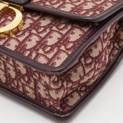 Pre Owned Dior Burgundy Oblique Canvas and Leather 30 Montaigne Shoulder Bag