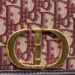 Pre Owned Dior Burgundy Oblique Canvas and Leather 30 Montaigne Shoulder Bag