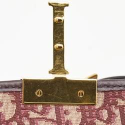 Pre Owned Dior Burgundy Oblique Canvas and Leather 30 Montaigne Shoulder Bag