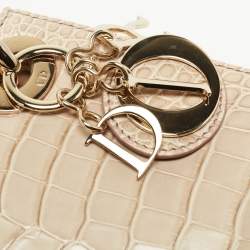 Pre Owned Dior Beige Alligator Mini Lady Dior Tote