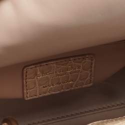 Pre Owned Dior Beige Alligator Mini Lady Dior Tote