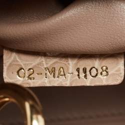 Pre Owned Dior Beige Alligator Mini Lady Dior Tote