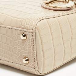 Pre Owned Dior Beige Alligator Mini Lady Dior Tote