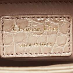 Pre Owned Dior Beige Alligator Mini Lady Dior Tote