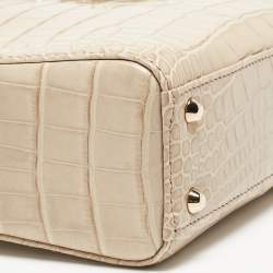 Pre Owned Dior Beige Alligator Mini Lady Dior Tote