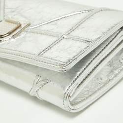 Pre Owned Dior Silver Leather Diorama Wallet On Chain