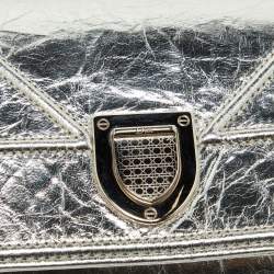 Pre Owned Dior Silver Leather Diorama Wallet On Chain