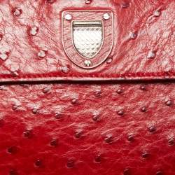 Pre Owned Dior Red Ostrich Small Diorever Tote