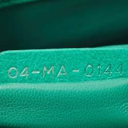 Pre Owned Dior Green Ostrich Leather Mini Lady Dior Tote