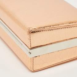 Pre Owned Dior Bronze Foil Leather Frame Clutch