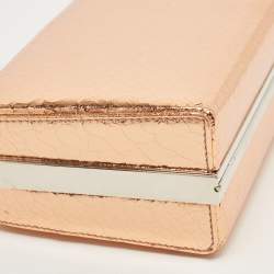 Pre Owned Dior Bronze Foil Leather Frame Clutch