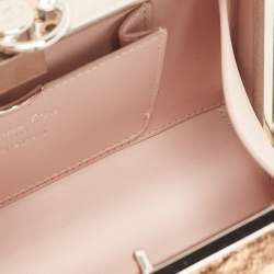 Pre Owned Dior Bronze Foil Leather Frame Clutch