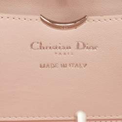 Pre Owned Dior Bronze Foil Leather Frame Clutch