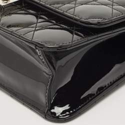 Pre Owned Dior Black Cannage Patent Leather Miss Dior Promenade Chain Bag