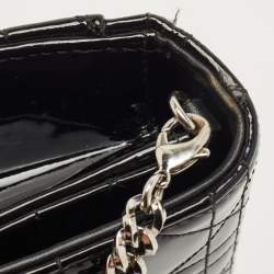 Pre Owned Dior Black Cannage Patent Leather Miss Dior Promenade Chain Bag