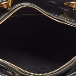 Pre Owned Dior Black Cannage Patent Leather Large Lady Dior Tote